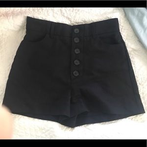 Zara High Waist Black Paperbag Sailor Shorts